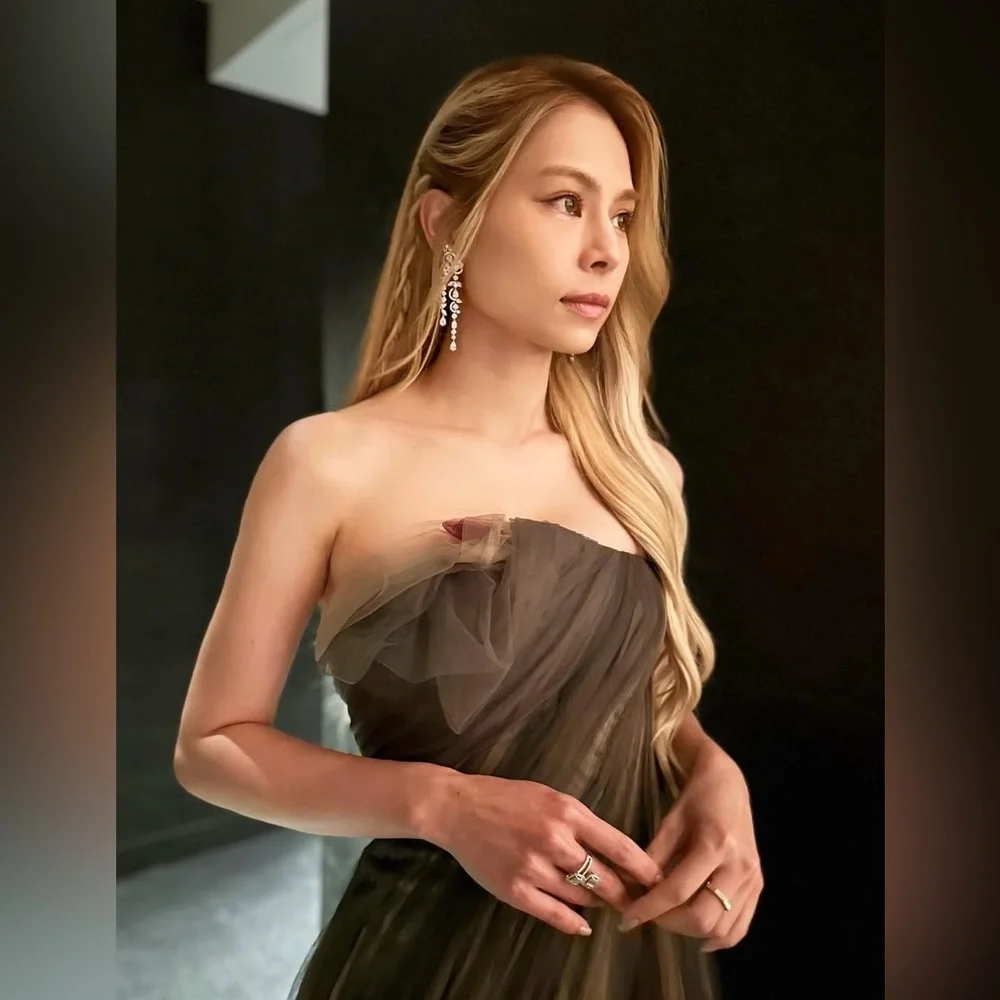 Ralph Lauren Collection Purple Label Tulle Strapless Evening Dress Formal Midi 6 - Picture 15 of 16